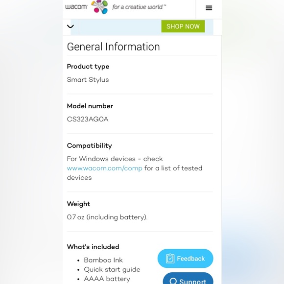 Bamboo Ink Smart Stylus by Wacom for Windows & Android NEW! NWT! NIB! - Picture 8 of 11